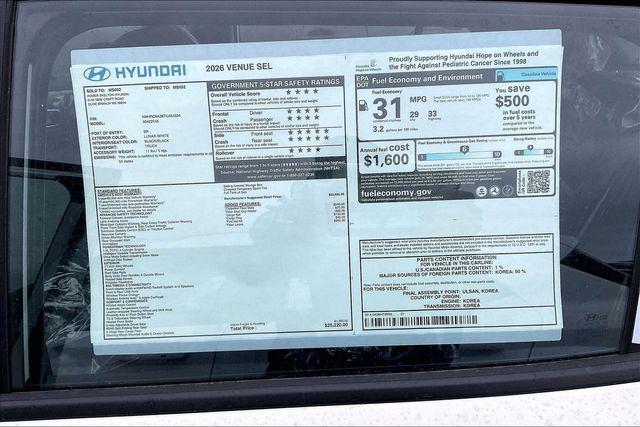 New 2026 Hyundai Venue SEL For Sale in Olive Branch, MS