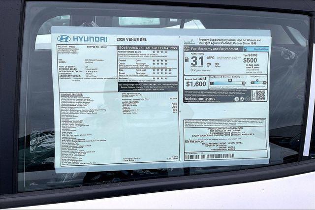 New 2026 Hyundai Venue SEL For Sale in Olive Branch, MS