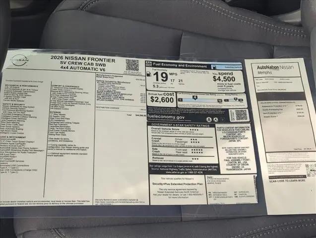 2026 Nissan Frontier Crew Cab SV 4x4