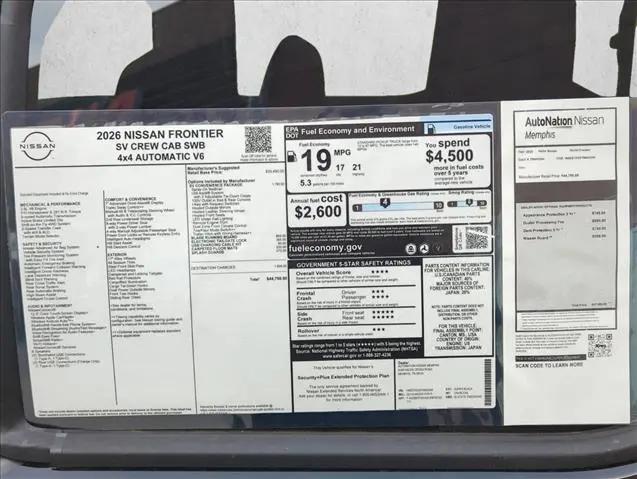 2026 Nissan Frontier Crew Cab SV 4x4
