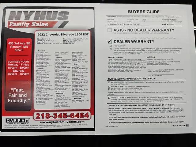 2022 Chevrolet Silverado 1500 4WD Crew Cab Short Bed RST