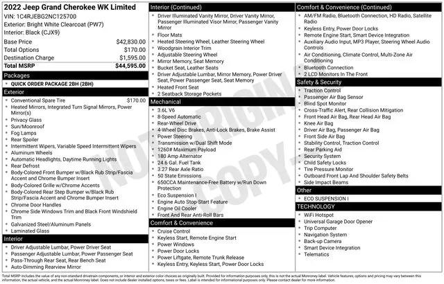 2022 Jeep Grand Cherokee Limited 4x2