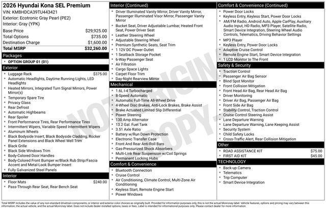 2026 Hyundai Kona SEL Premium