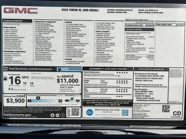 2026 GMC Yukon XL 2WD Denali