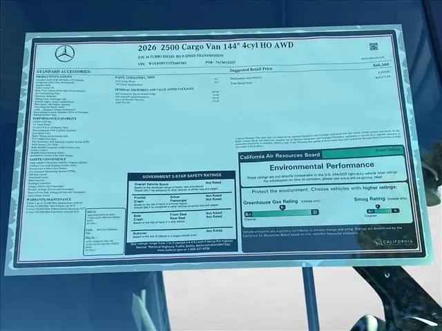 2026 Mercedes-Benz Sprinter 2500 Standard Roof 4-Cyl Diesel HO