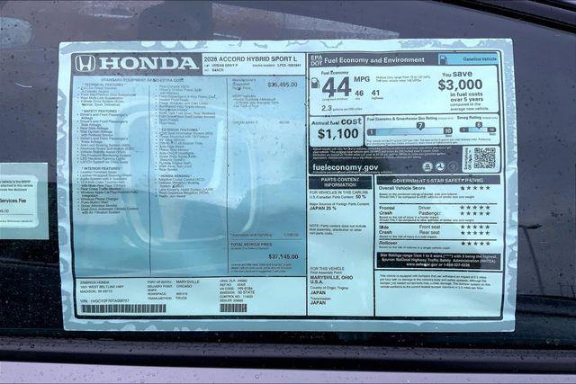 2026 Honda Accord Sedan Sport-L