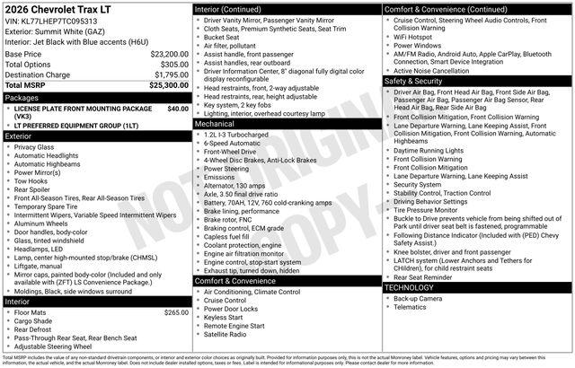 2026 Chevrolet Trax FWD LT