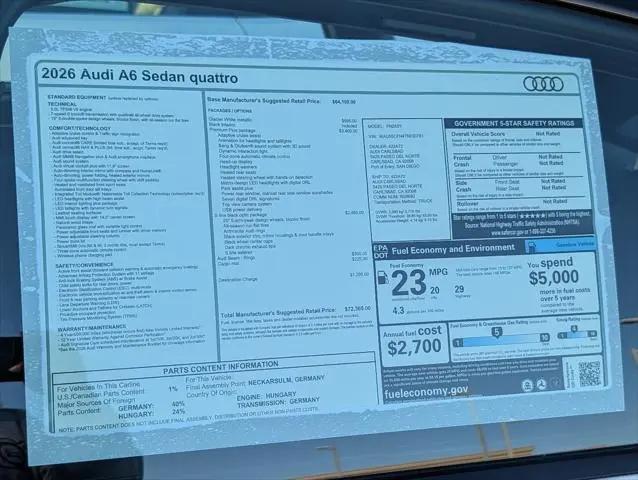 2026 Audi A6 Premium Plus quattro S tronic