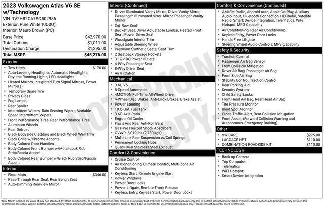 2023 Volkswagen Atlas 3.6L V6 SE w/Technology