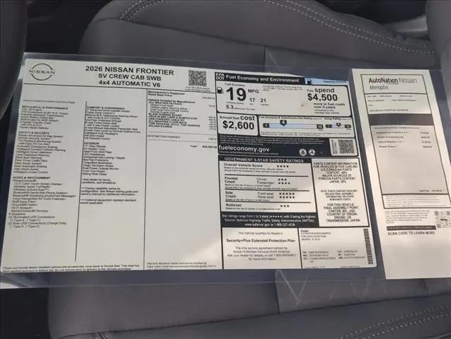 2026 Nissan Frontier Crew Cab SV 4x4