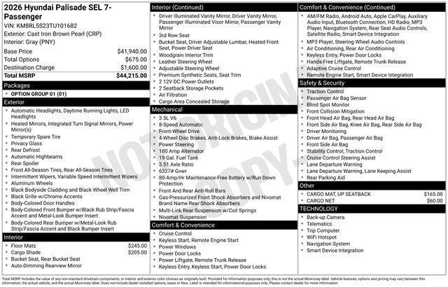 2026 Hyundai Palisade SEL 7P