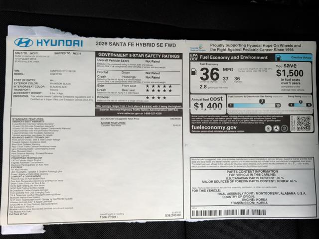 2026 Hyundai Santa Fe Hybrid SE