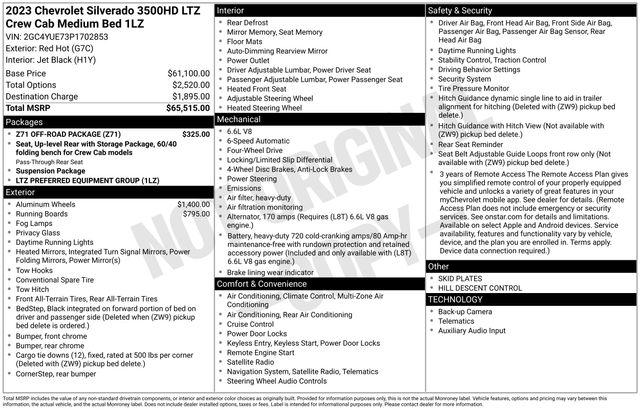 2023 Chevrolet Silverado 3500HD 4WD Crew Cab Standard Bed LTZ