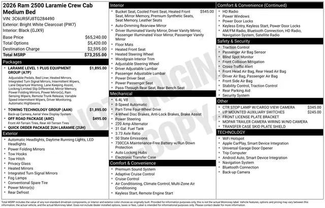 2026 Ram 2500 Laramie Crew Cab 4x4 6'4" Box