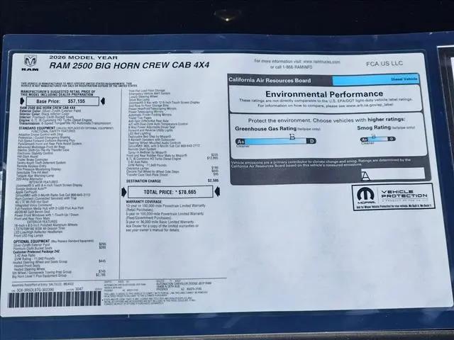 2026 Ram 2500 Big Horn Crew Cab 4x4 64 Box