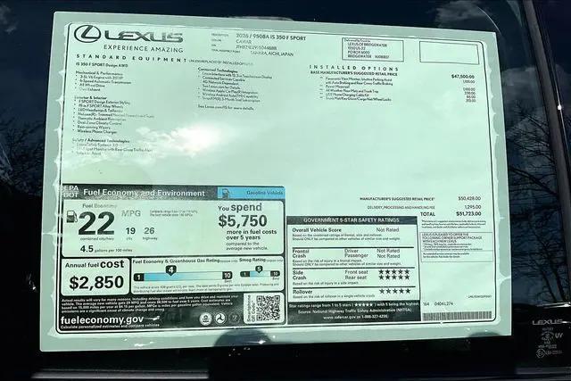 2026 Lexus IS 350 F SPORT Design