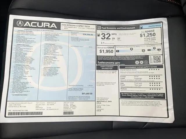 2026 Acura Integra FWD A-Spec with Technology