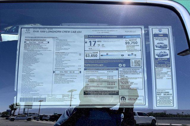 2026 Ram 1500 Limited Longhorn Crew Cab 4x4 5'7" Box