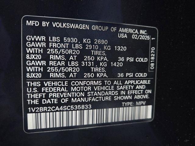 2025 Volkswagen Atlas 2.0T SEL
