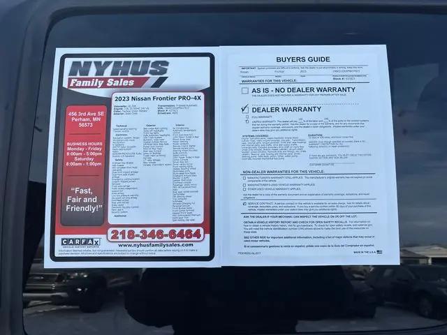 2023 Nissan Frontier Crew Cab PRO-4X 4x4