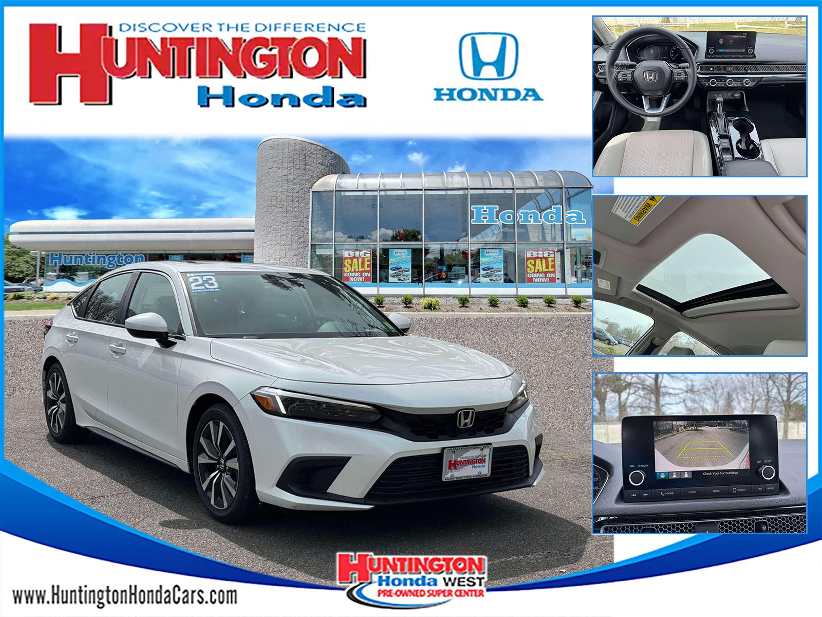 Platinum White Pearl 2023 Honda Civic Hatchback EX-L FWD Hatchback Front-Wheel Drive Automatic