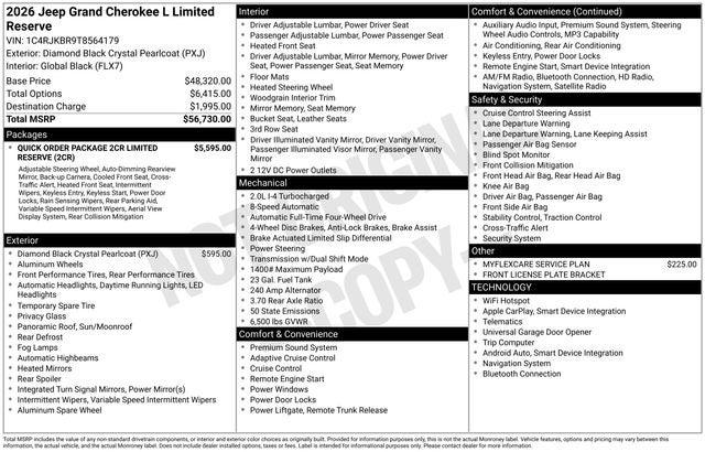 2026 Jeep Grand Cherokee Limited Reserve