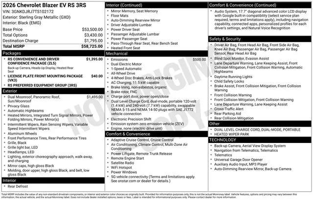 2026 Chevrolet V Blazer RS AWD