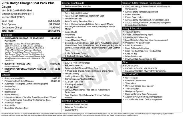 2026 Dodge Charger Scat Pack Plus 2-Door AWD