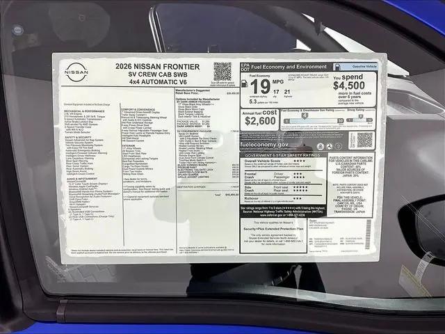 2026 Nissan Frontier Crew Cab SV 4x4