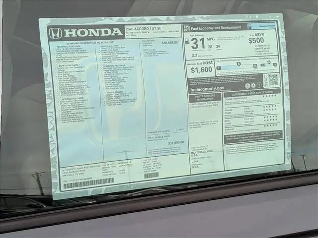 2026 Honda Accord Sedan SE