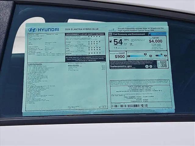 2026 Hyundai Elantra Hybrid Blue