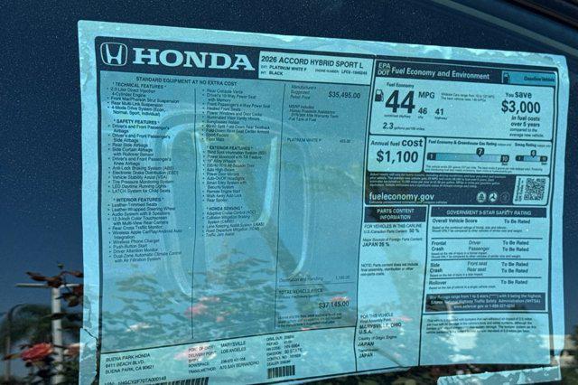 2026 Honda Accord Sedan Sport-L