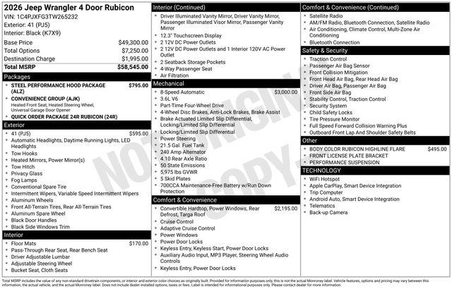 2026 Jeep Wrangler 4-Door Rubicon 4x4