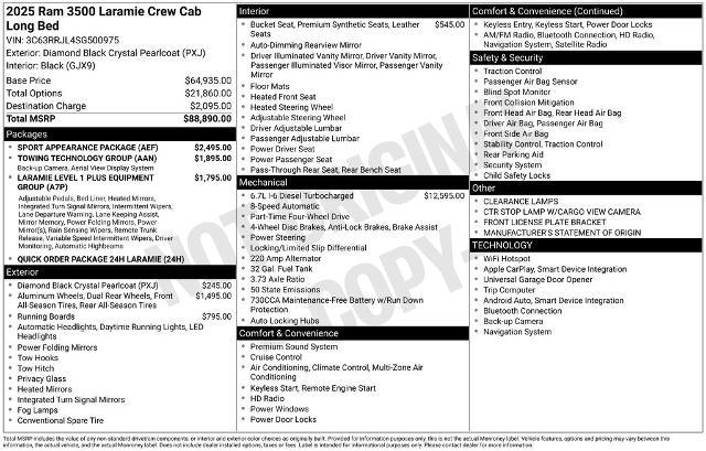 2025 Ram 3500 Laramie Crew Cab 4x4 8' Box