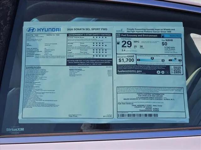 2026 Hyundai Sonata SEL Sport