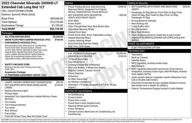 2022 Chevrolet Silverado 3500HD 4WD Double Cab Long Bed LT