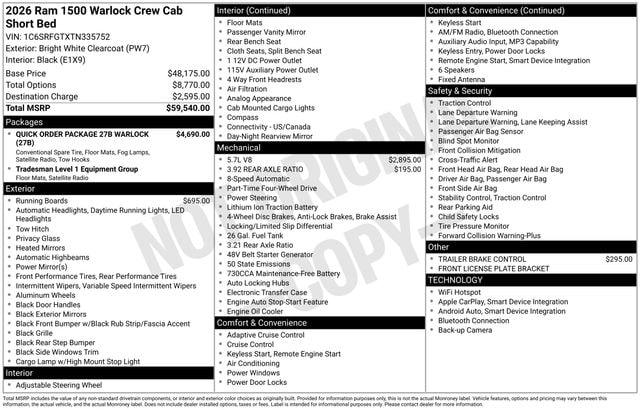 2026 Ram 1500 Warlock Crew Cab 4x4 57 Box