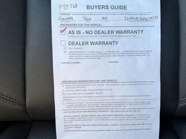 2022 Chevrolet Tahoe 4WD Z71