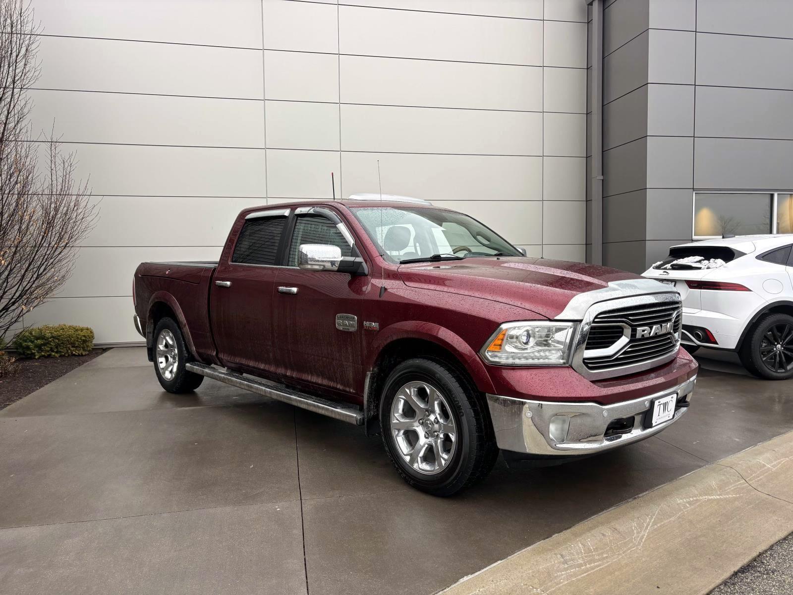 Delmonico Red Pearlcoat 2017 RAM 1500 Laramie Longhorn Crew Cab 4WD Pickup Truck Four-Wheel Drive 8-Speed Automatic