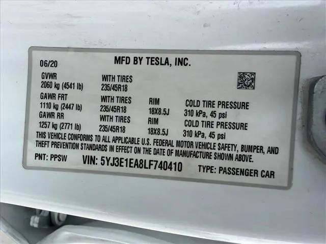 2020 Tesla Model 3 Standard Range Plus Rear-Wheel Drive