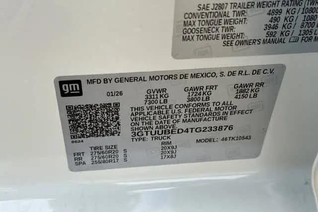 2026 GMC Sierra 1500 Crew Cab, Short Bed, SLE, 4WD