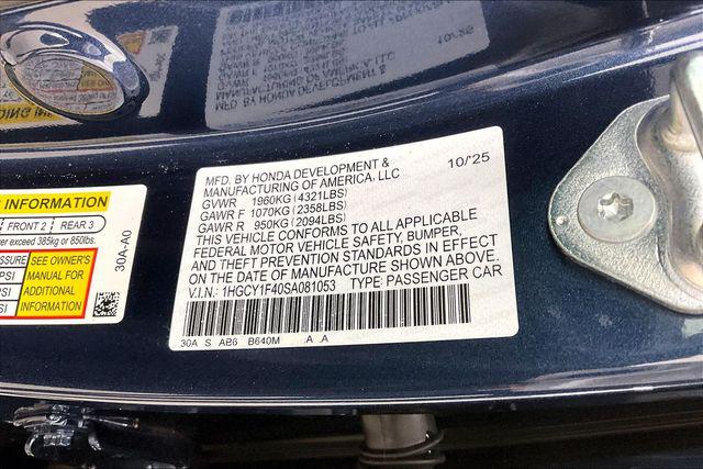 2025 Honda Accord Sedan SE
