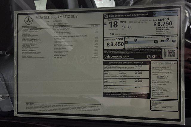 2026 Mercedes-Benz GLE GLE 580 4MATIC
