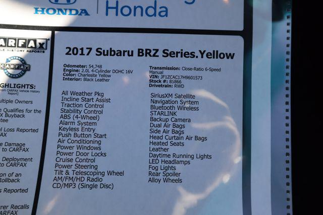 2017 Subaru BRZ Series. Yellow