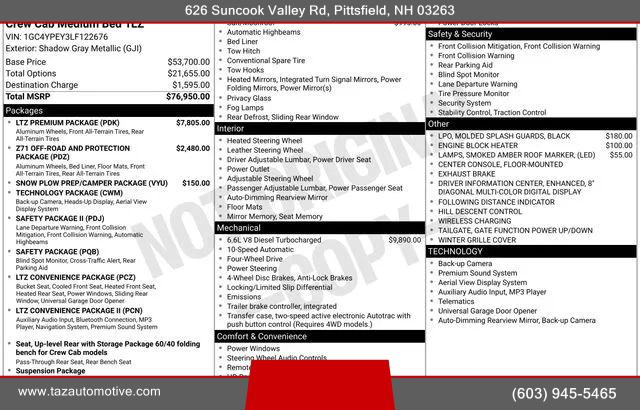 2020 Chevrolet Silverado 2500HD 4WD Crew Cab Standard Bed LTZ