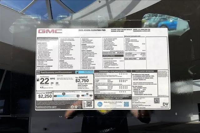 2026 GMC Acadia Elevation FWD