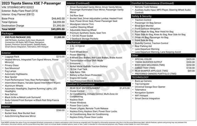 2023 Toyota Sienna XSE