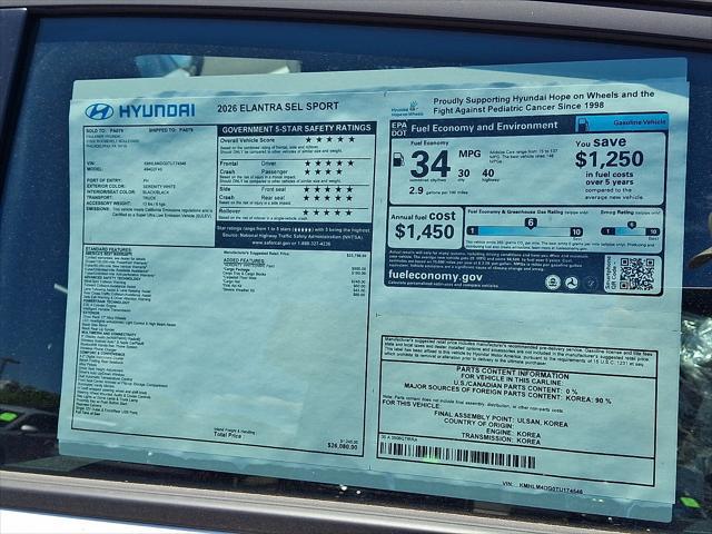 2026 Hyundai Elantra SEL Sport