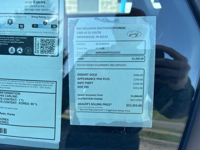 2026 Hyundai Sonata Hybrid Blue