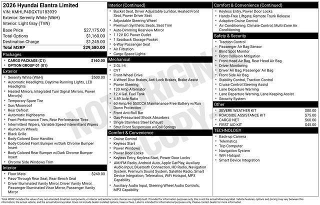 2026 Hyundai Elantra Limited